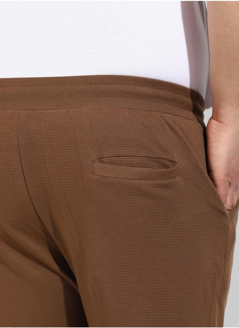 Men's Cotton Solid Brown Regular Fit Trackpants