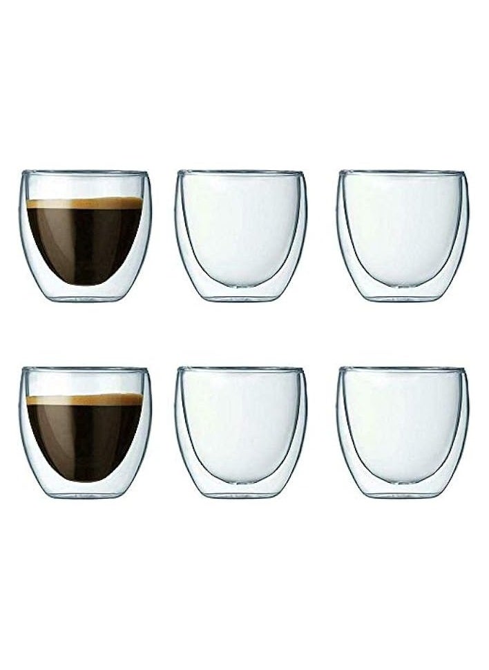 Set of 12pcs Double Wall Glasses Insulated Drink Glass Espresso Tea cup