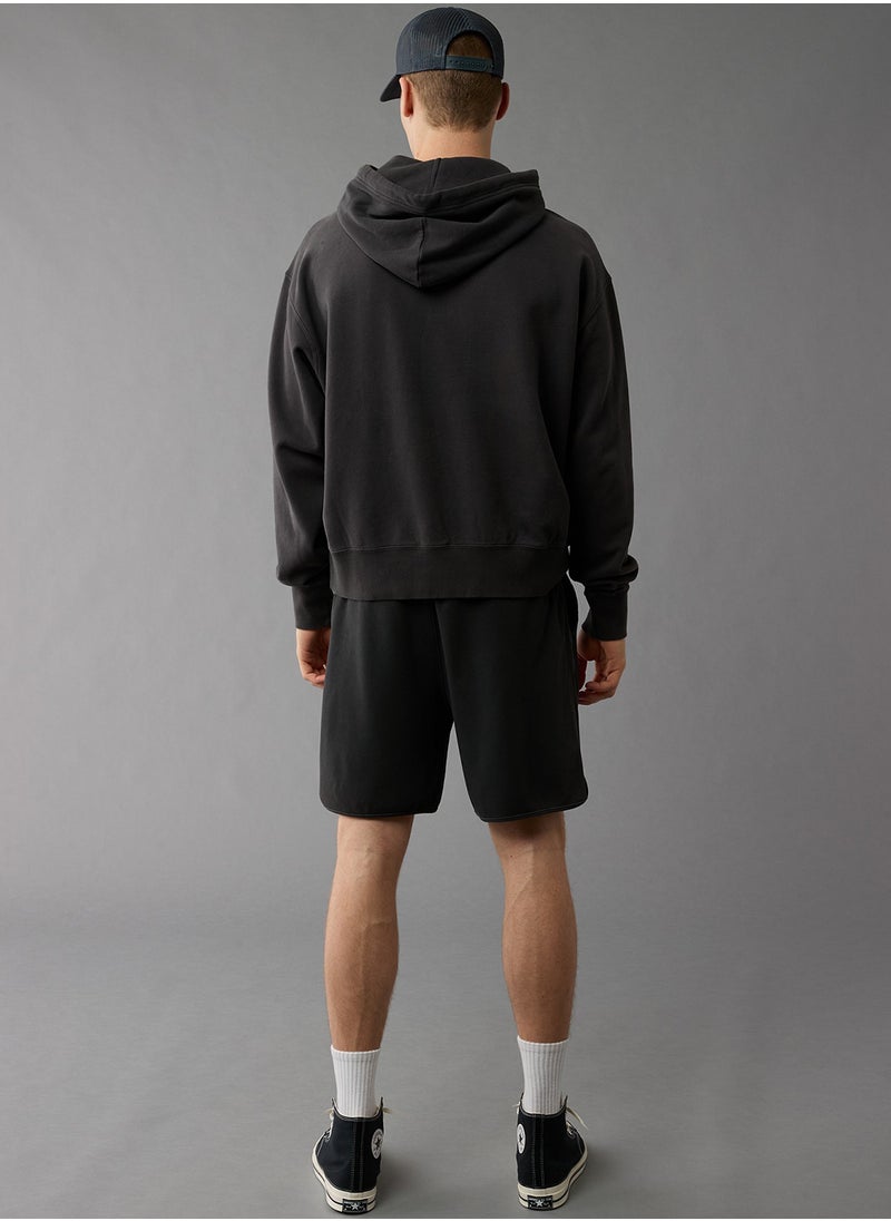 Logo Graphic Drawstring Pullover Hoodie