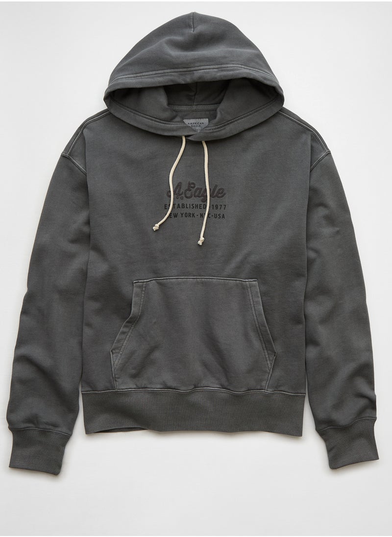 Logo Graphic Drawstring Pullover Hoodie