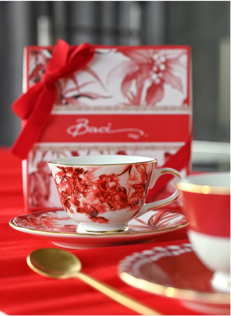 Baci Milano Le Rouge Sest 2 Coffee Cups Porcelain