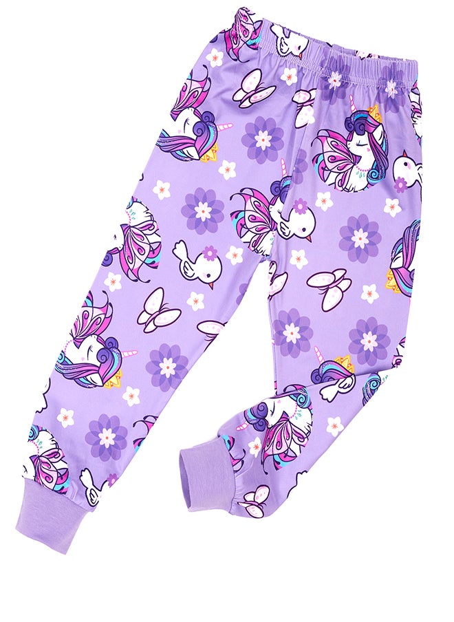 Unicorn Fantasy Glow-in-the-Dark Cotton Pajama Set for Girls