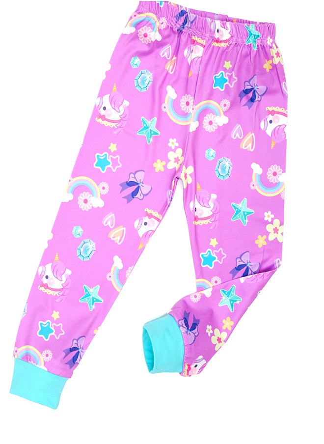 Sweet Unicorn Glow-in-the-Dark Cotton Pajama Set for Girls