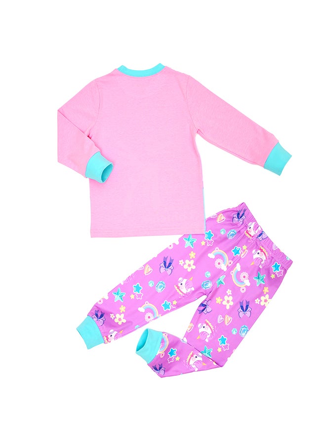 Sweet Unicorn Glow-in-the-Dark Cotton Pajama Set for Girls