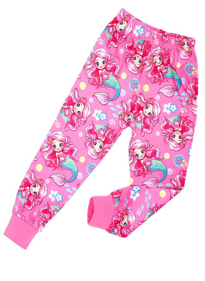 Magical Mermaid Glow-in-the-Dark Cotton Pajama Set for Girls