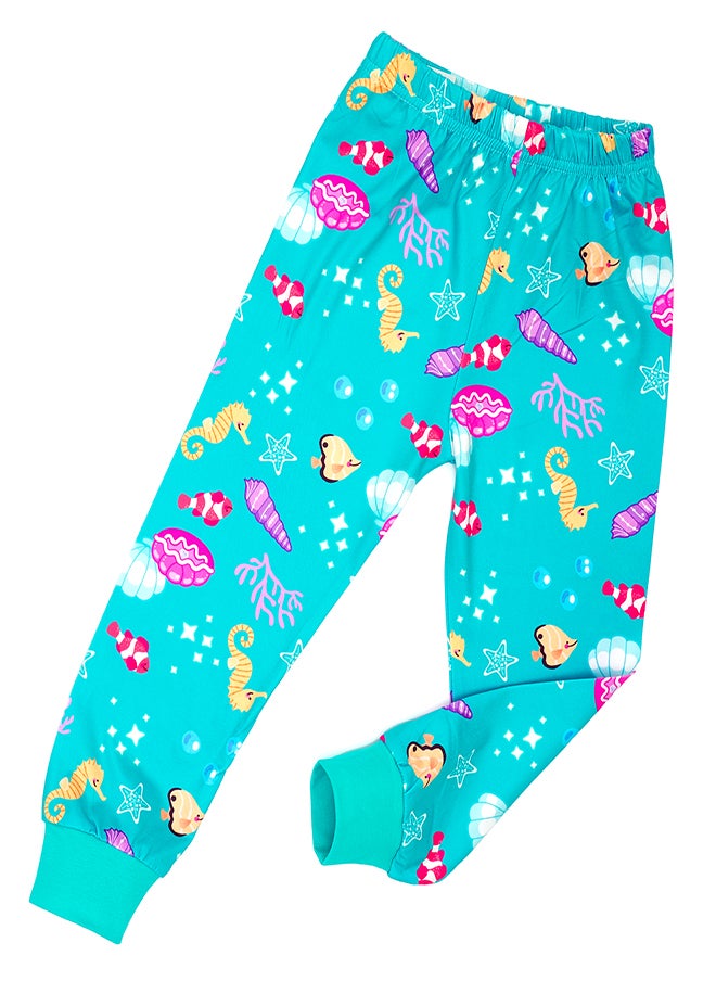 Mermaid and Unicorn Glow-in-the-Dark Cotton Pajama Set for Girls