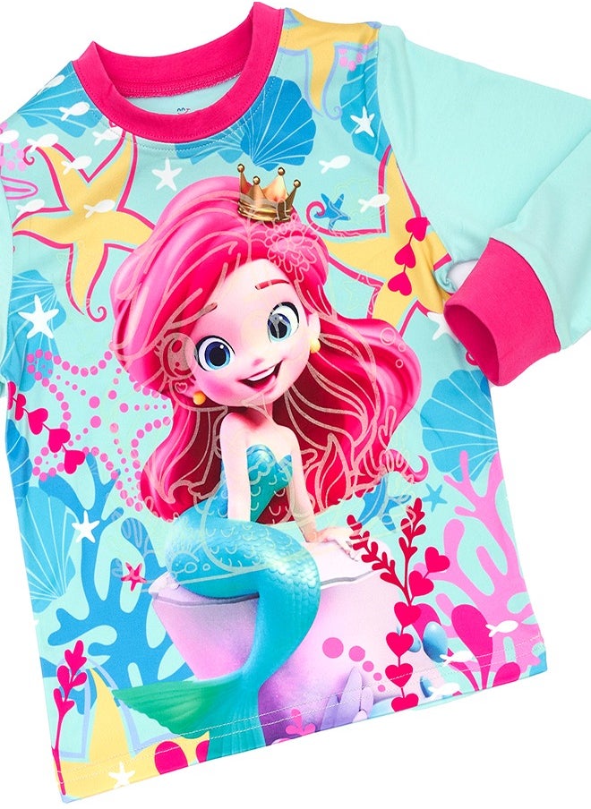 Little Mermaid Glow-in-the-Dark Cotton Pajama Set for Girls