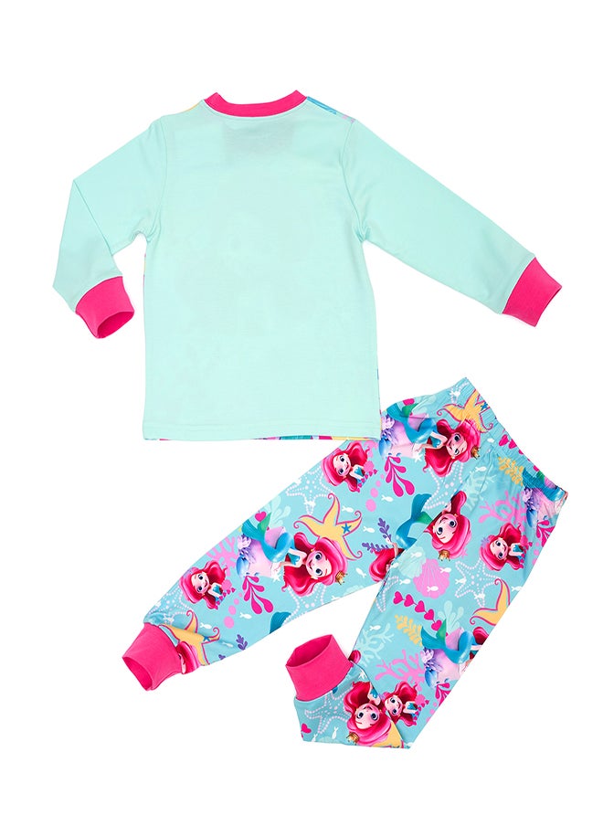 Little Mermaid Glow-in-the-Dark Cotton Pajama Set for Girls