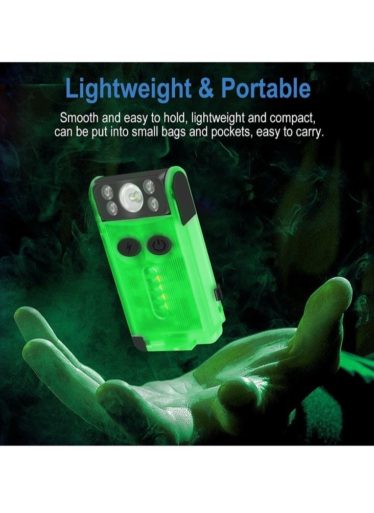 V30 LED Keychain EDC Fluorescence Flashlight Clip Warm Work Light Type-C Rechargeable Torch Magnet Camping Pocket Lantern