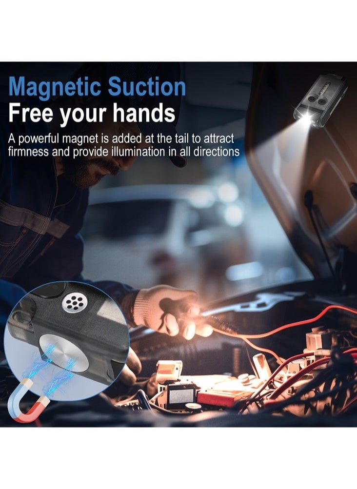 V30 LED Keychain EDC Fluorescence Flashlight Clip Warm Work Light Type-C Rechargeable Torch Magnet Camping Pocket Lantern