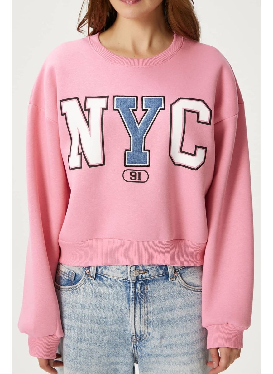 Women's Cool Pink Raised Sweatshirt