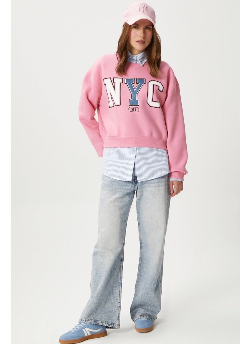 Women's Cool Pink Raised Sweatshirt