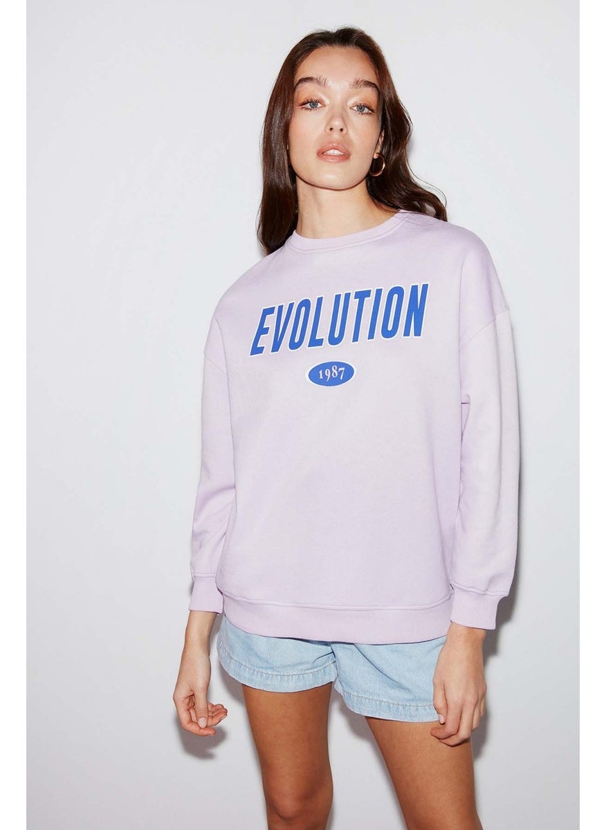 Ivory Women's Oversize Lilac Sweatshirt