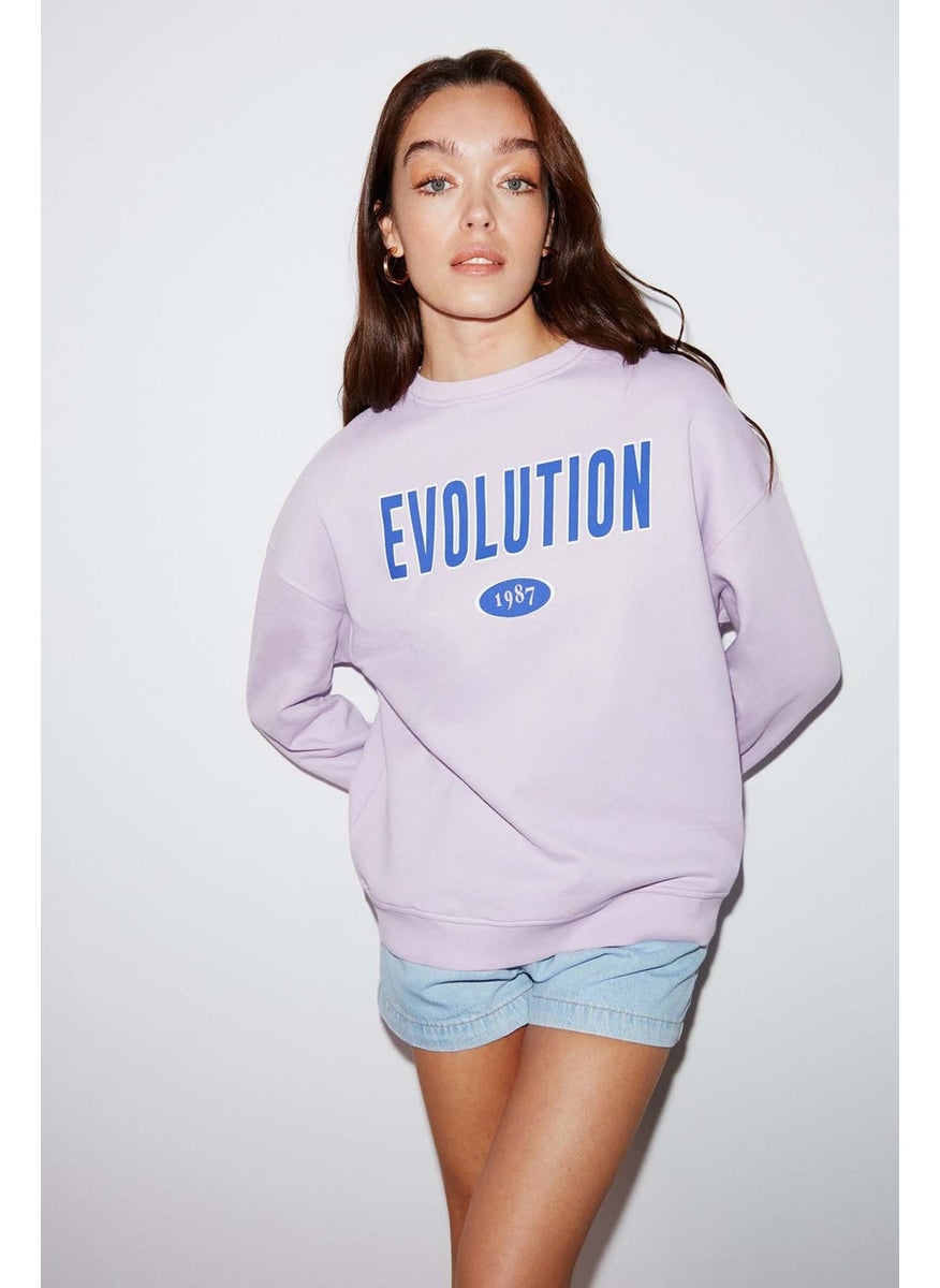 Ivory Women's Oversize Lilac Sweatshirt