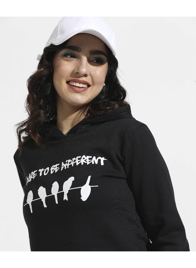 Women's Black Too Be Different Cropped Hoodie