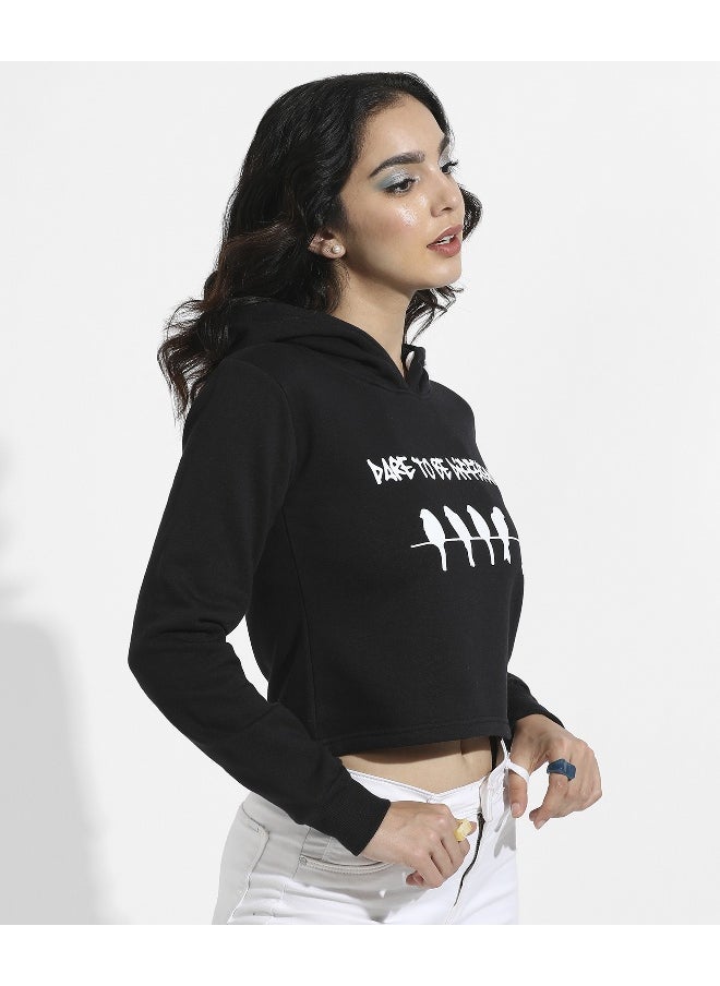 Women's Black Too Be Different Cropped Hoodie