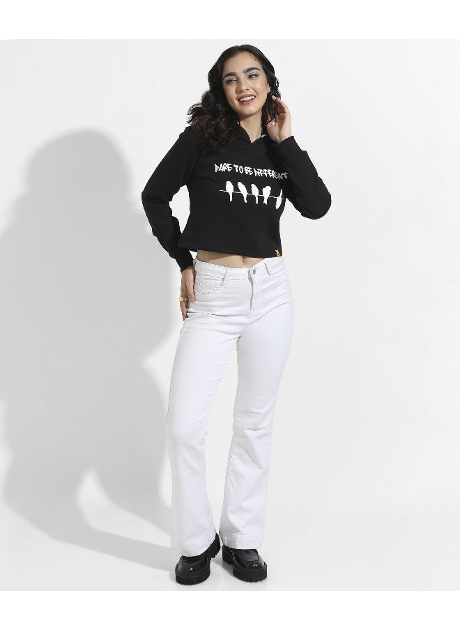 Women's Black Too Be Different Cropped Hoodie