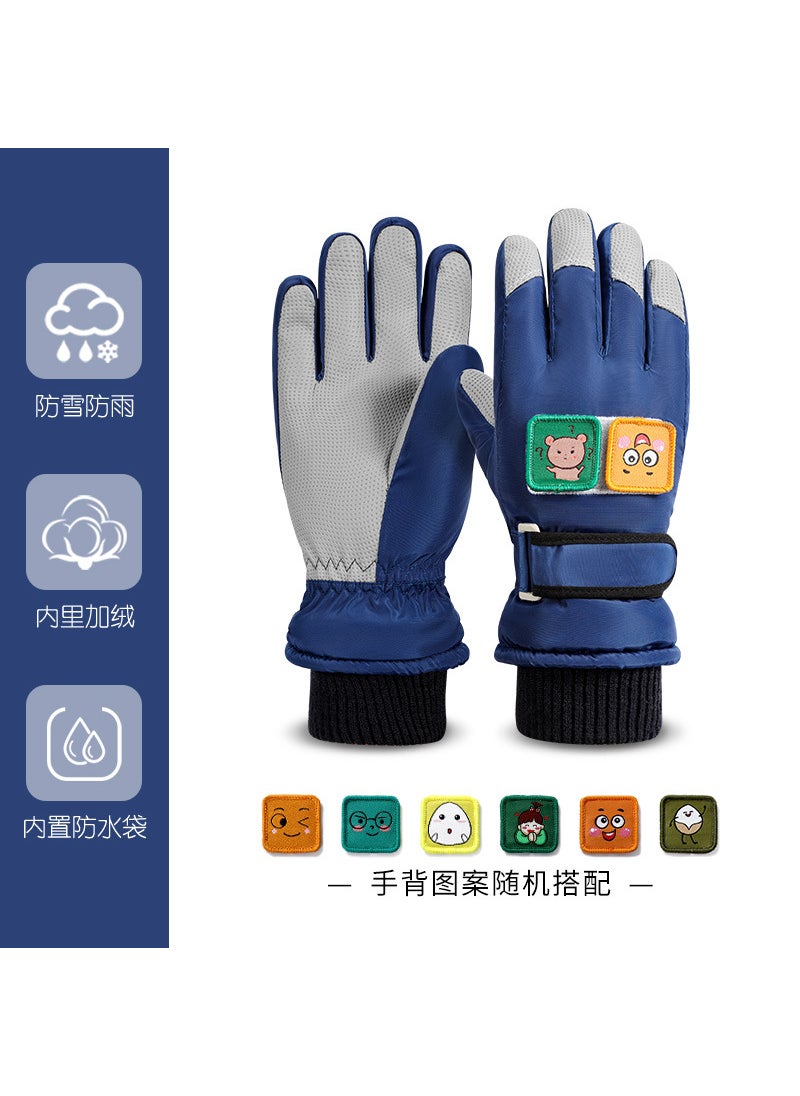 Kids Winter Gloves Warm Waterproof Snow Playdeep sea sapphire blue deep sea sapphire blue