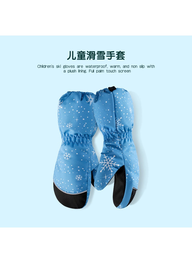 Kids Winter Gloves Warm Waterproof Snow PlayAnd refers to: snowflake dream blue And refers to: snowflake dream blue