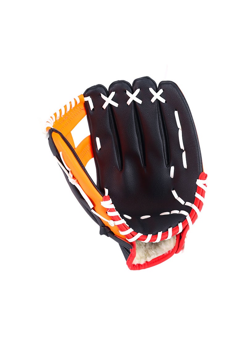 Comfy Thicken Baseball Glove for All AgesBlack Orange Black Orange