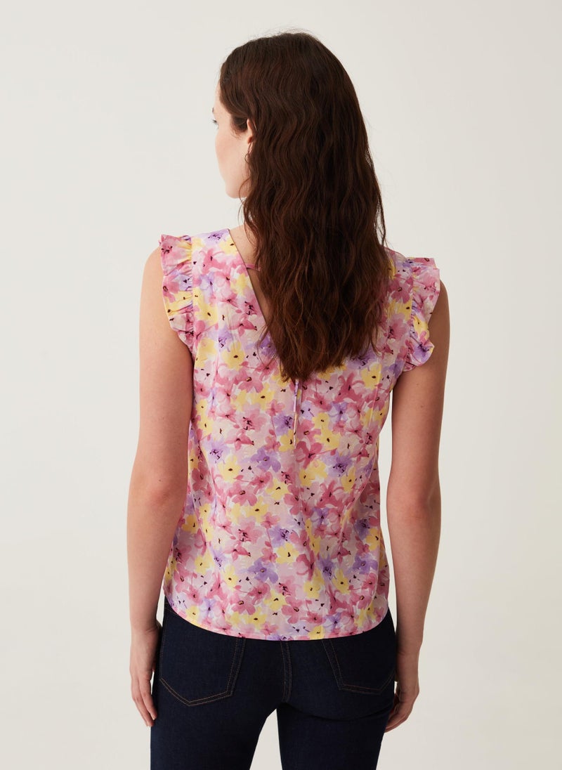 Ovs Blouse With Patterned Flounce