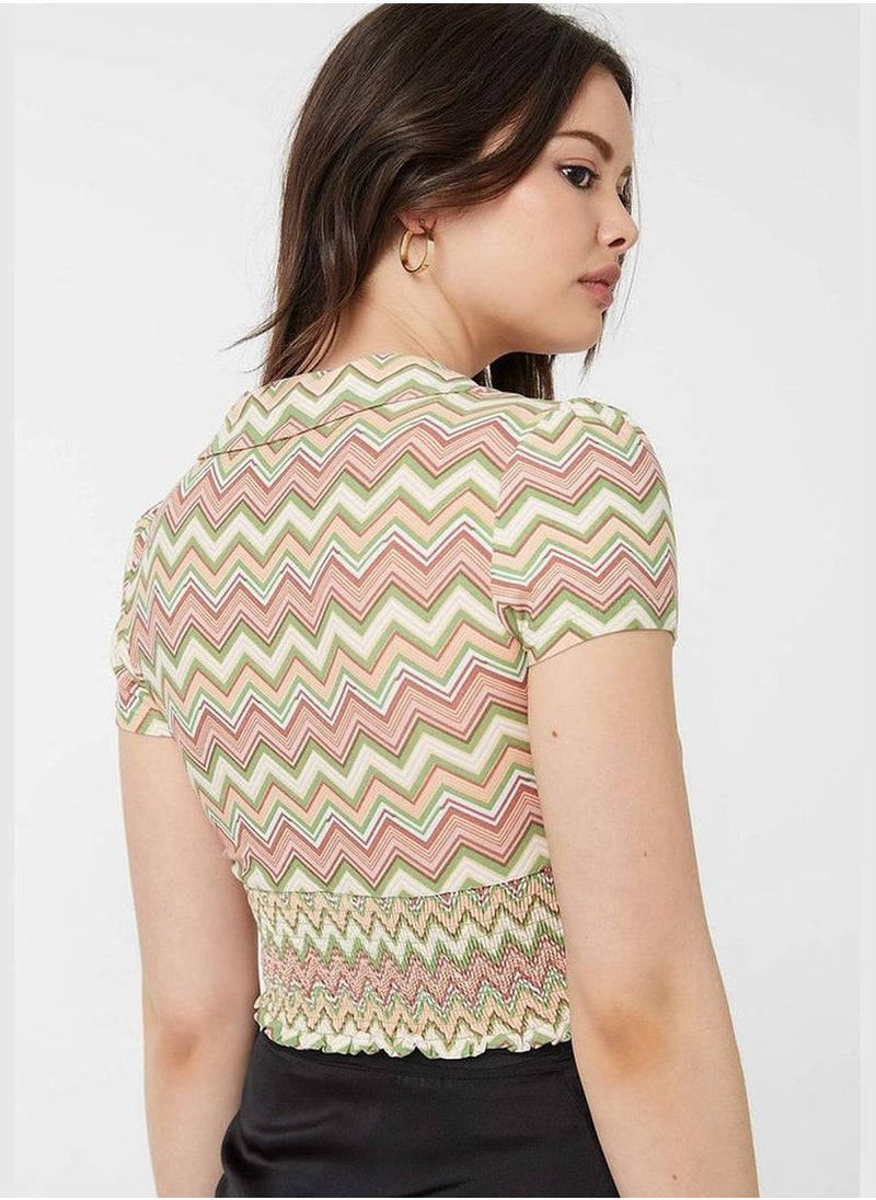 Zigzag Surplice Top