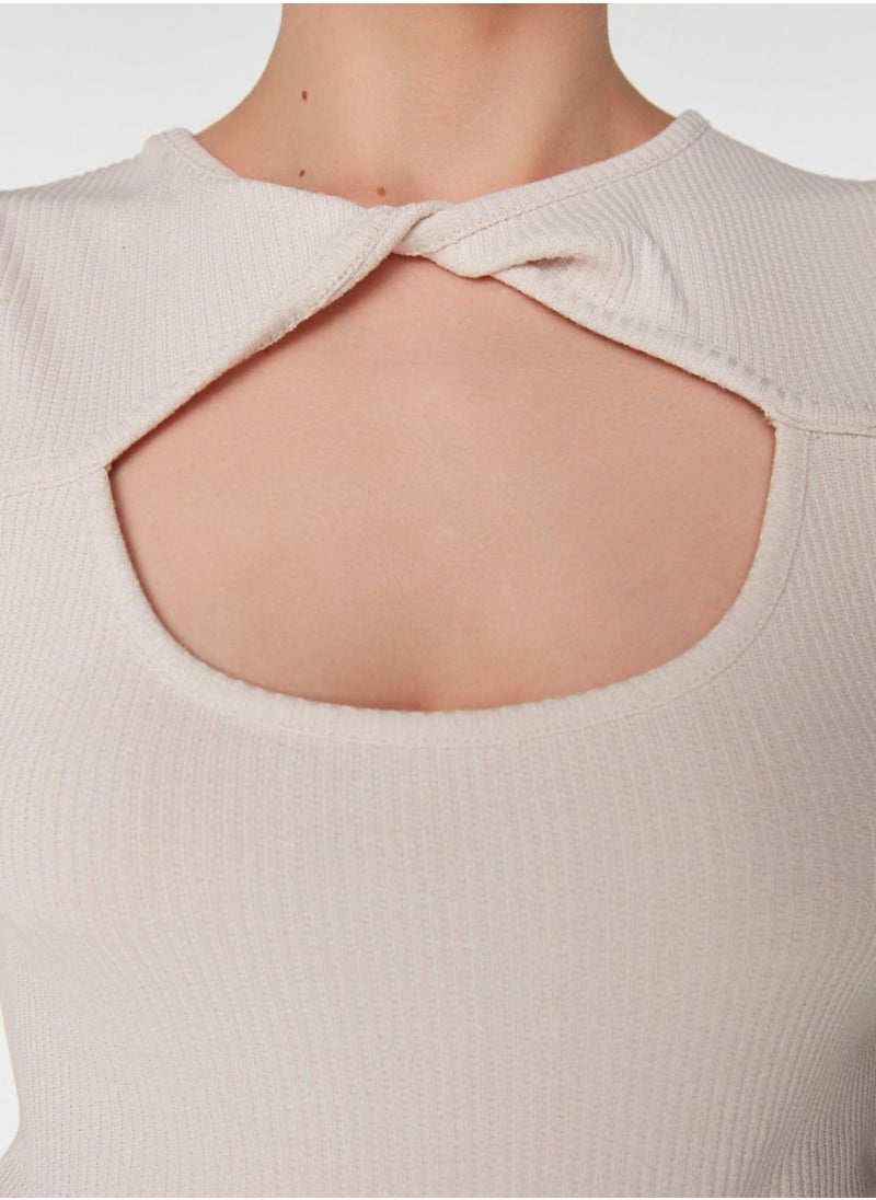 Cut Out Detail Knitted Top