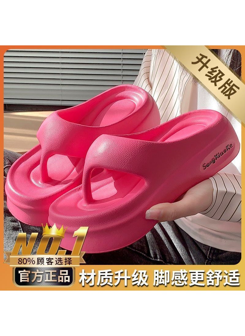 Summer EVA Platform Flip Flops Women Non-slip Trendy Slidesrose red. [Black Label Upgrade Version] FBJ rose red. [Black Label Upgrade Version] FBJ