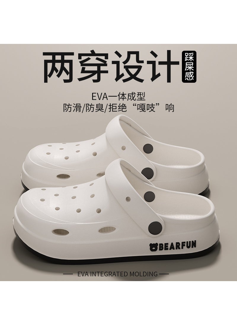 2024 Mens Summer Slip-Resistant Beach SandalsPaintings Cubs Hole Shoes White Naked Shoes Paintings Cubs Hole Shoes White Naked Shoes