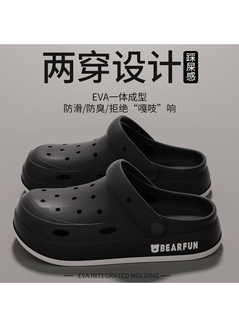 2024 Mens Summer Slip-Resistant Beach SandalsPaintings Edge Bear Hole Shoes Black Naked Shoes Paintings Edge Bear Hole Shoes Black Naked Shoes