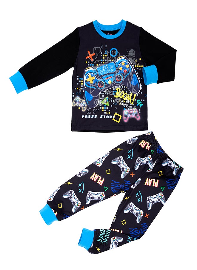 Gamer Glow-in-the-Dark Cotton Pajama Set for Boys