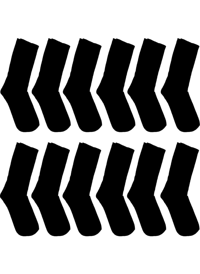 12 Pair Unisex Bamboo Black Socks