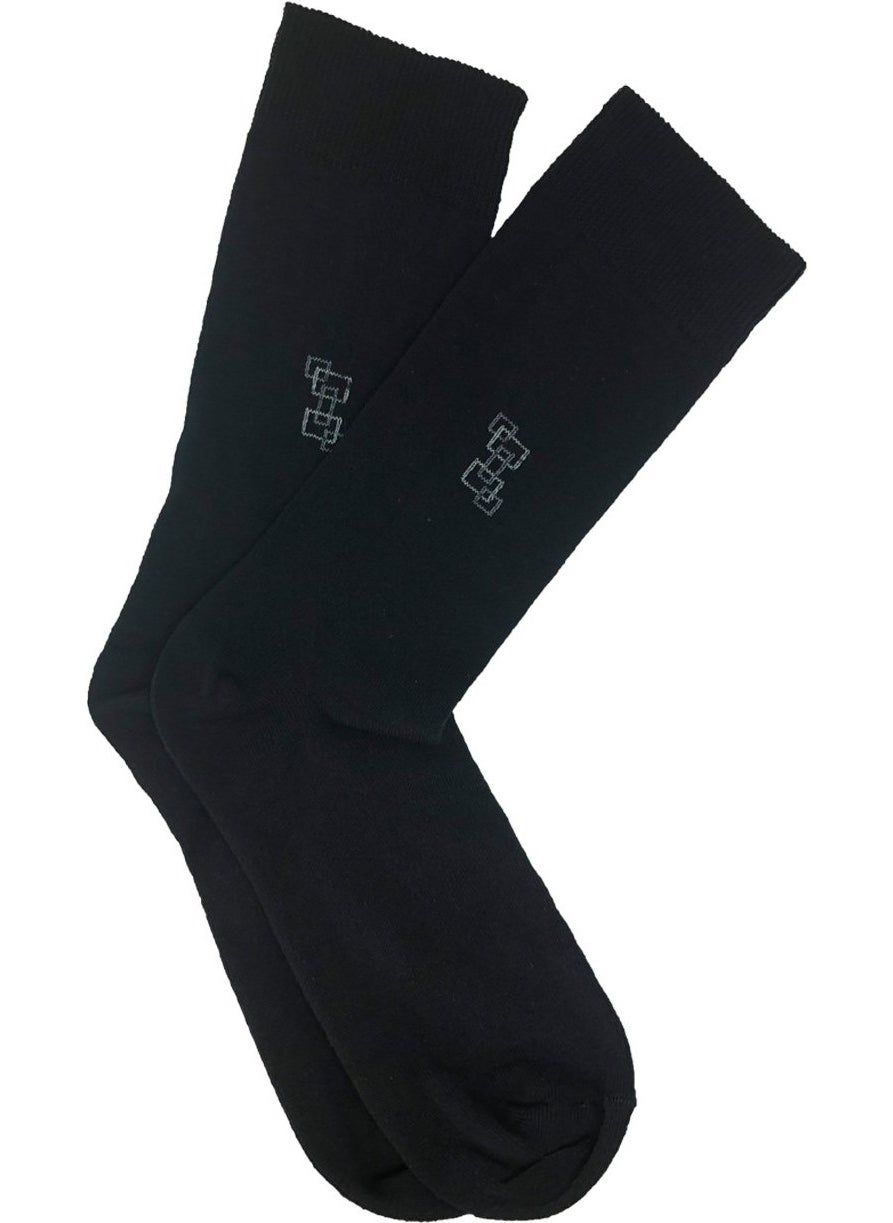 Men's 4 Seasons Cotton Black Economical Socks 12 Pack