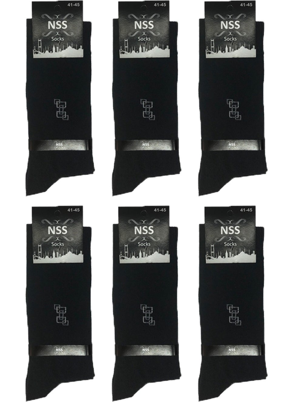 6 Pairs Men's Cotton Economical Socks Black