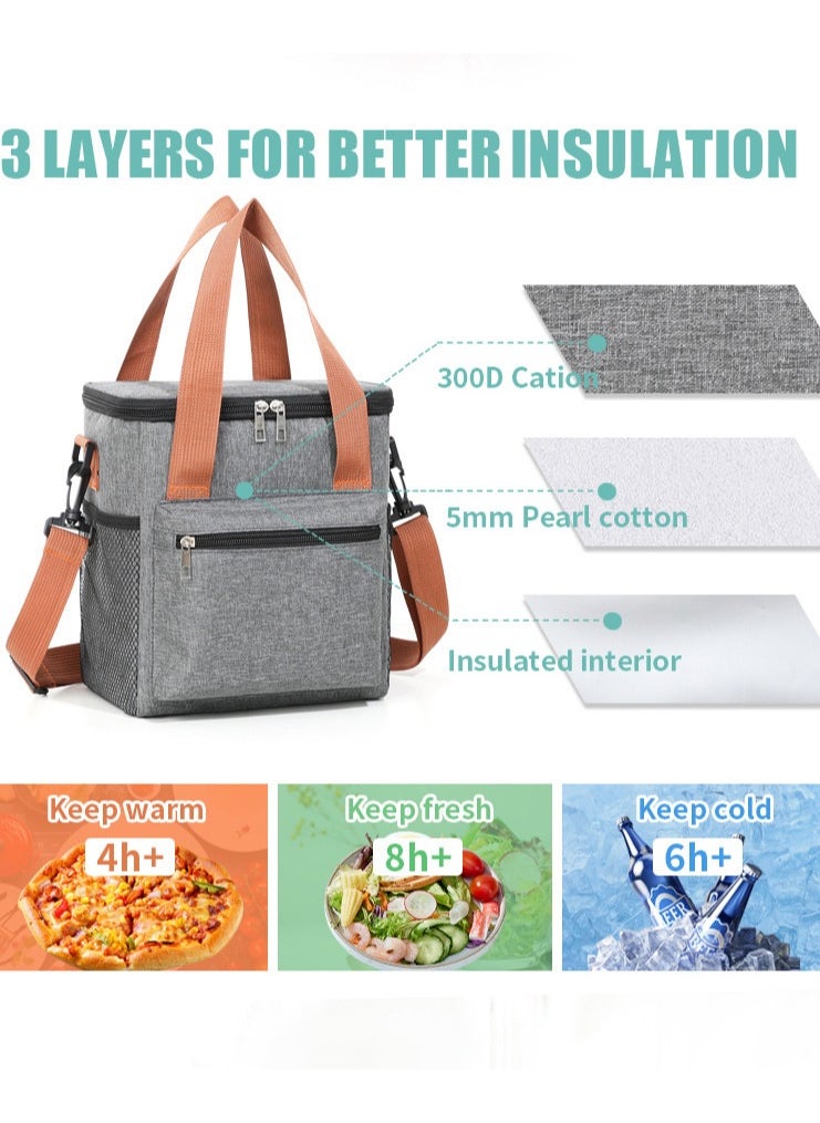 Lunch Bag,Outdoor Insulation Bag,Cooler,with Shoulder Strap - for Work, Office, School, Outdoor