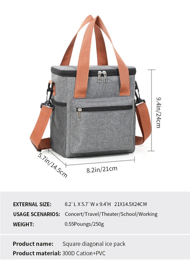 Lunch Bag,Outdoor Insulation Bag,Cooler,with Shoulder Strap - for Work, Office, School, Outdoor