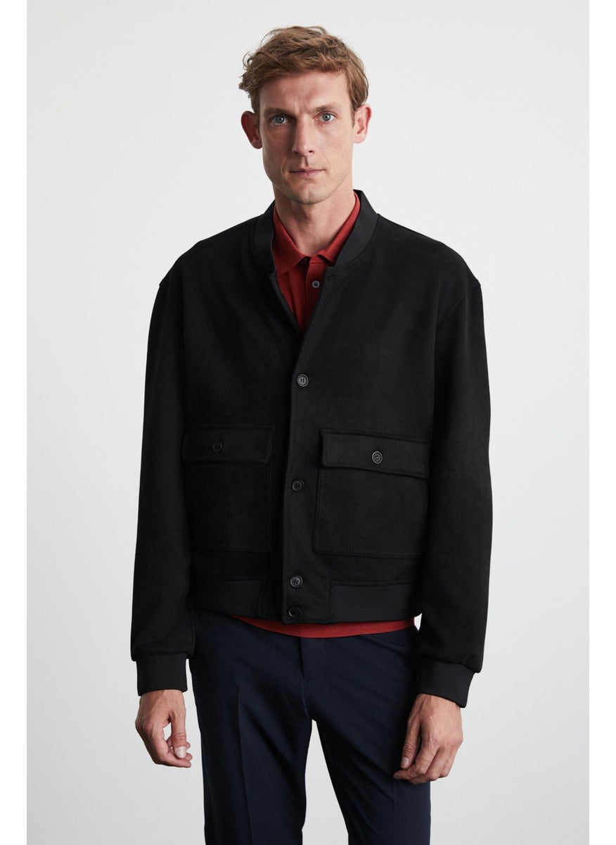 Preppy Men's Organic Cotton Black Jacket