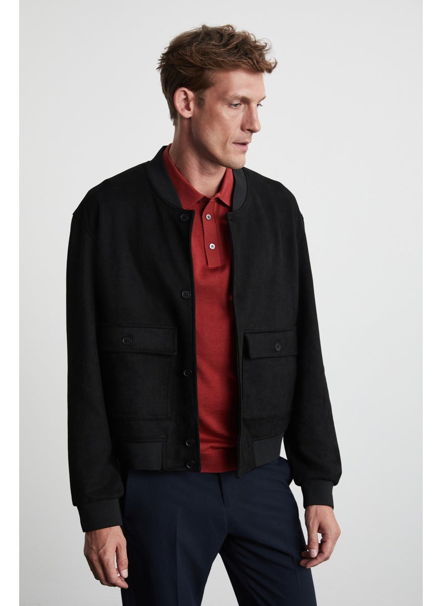 Preppy Men's Organic Cotton Black Jacket