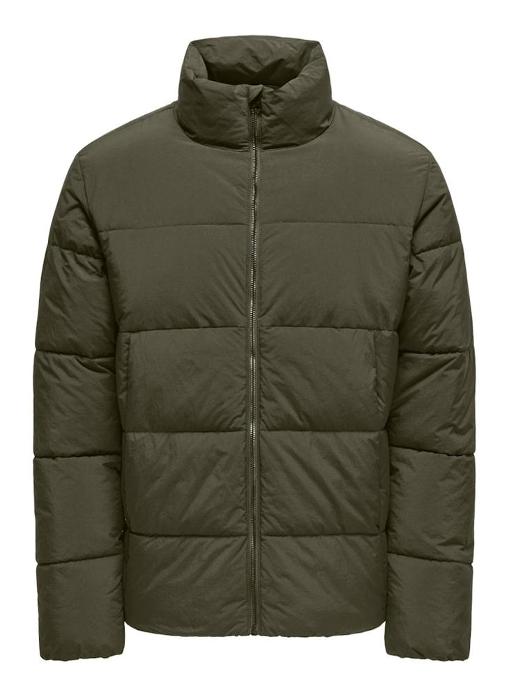 Globak Quilted High Neck Zip Through Jacket