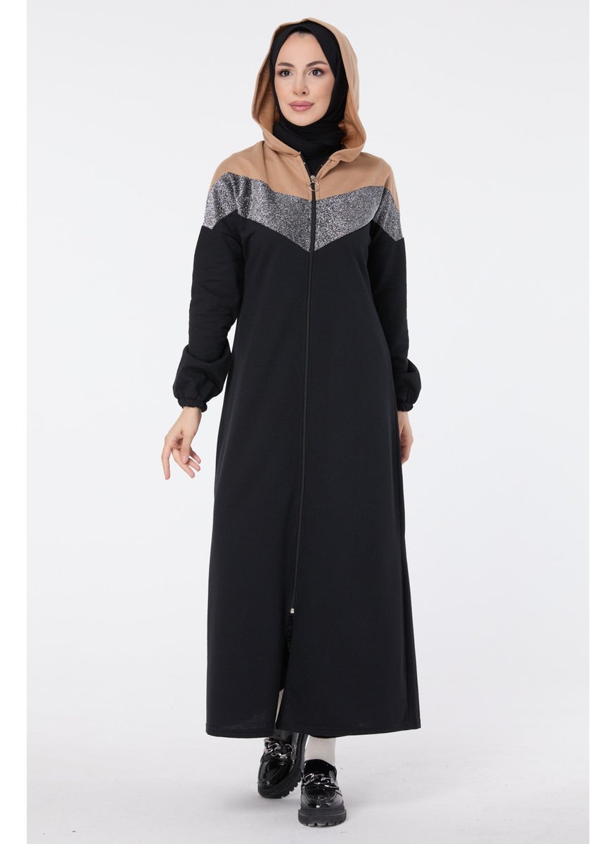 3088-BLACK-MINK Abaya