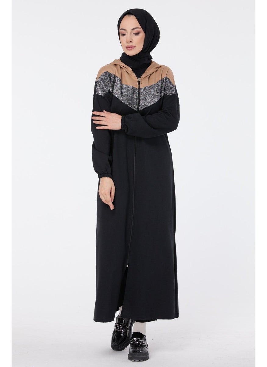 3088-BLACK-MINK Abaya