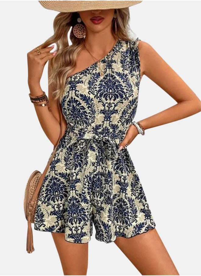 Blue Printed Playsuit