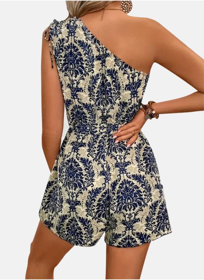 Blue Printed Playsuit