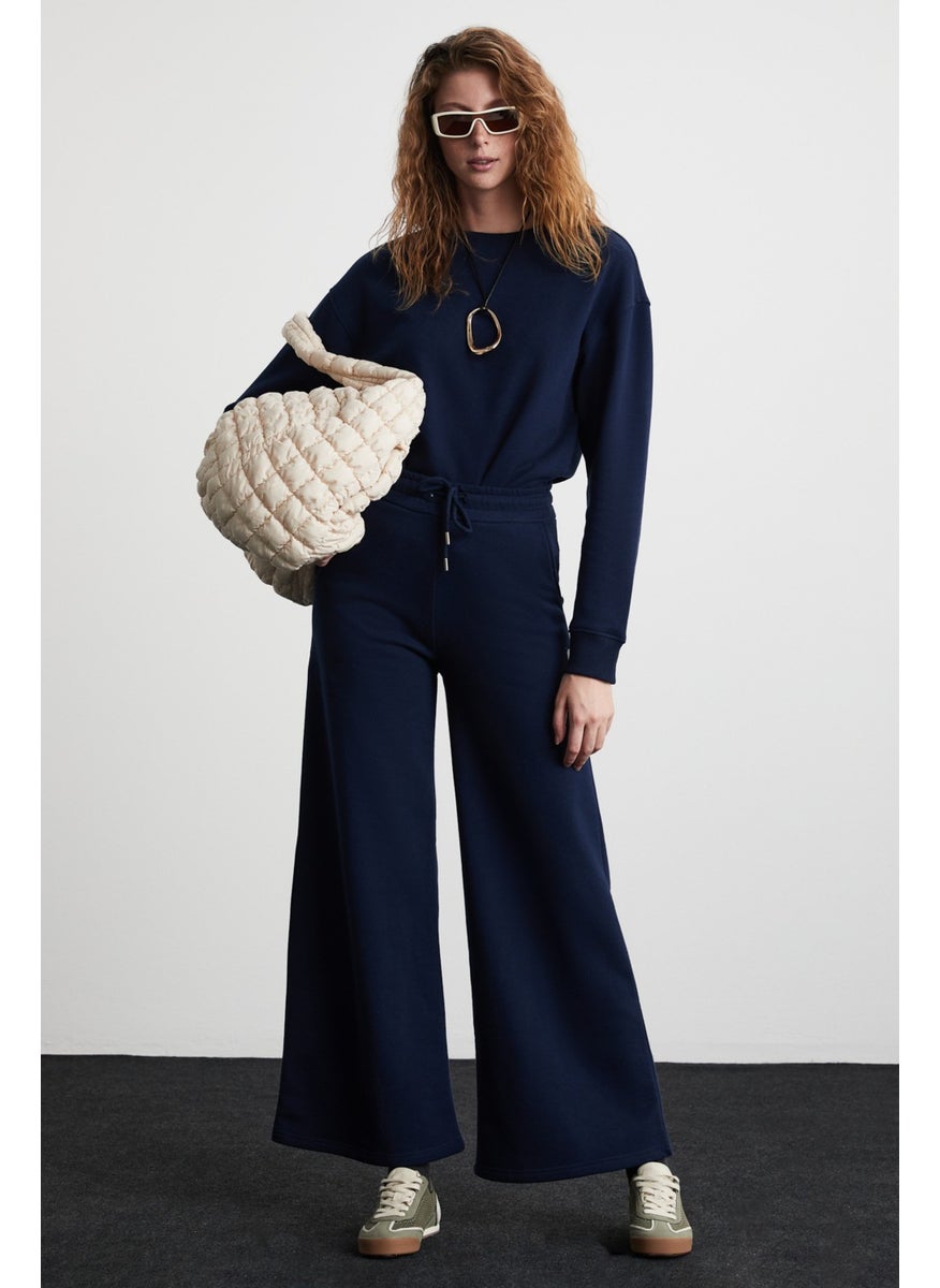 Laury 3 Yarn Women Navy Blue Trousers