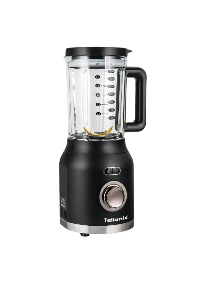 Blender  1.8L Glass Jar, 1200W, Variable Speeds & Pulse, 3 Pre-Programmed Settings, Titanium Blades, Stylish Modern Design