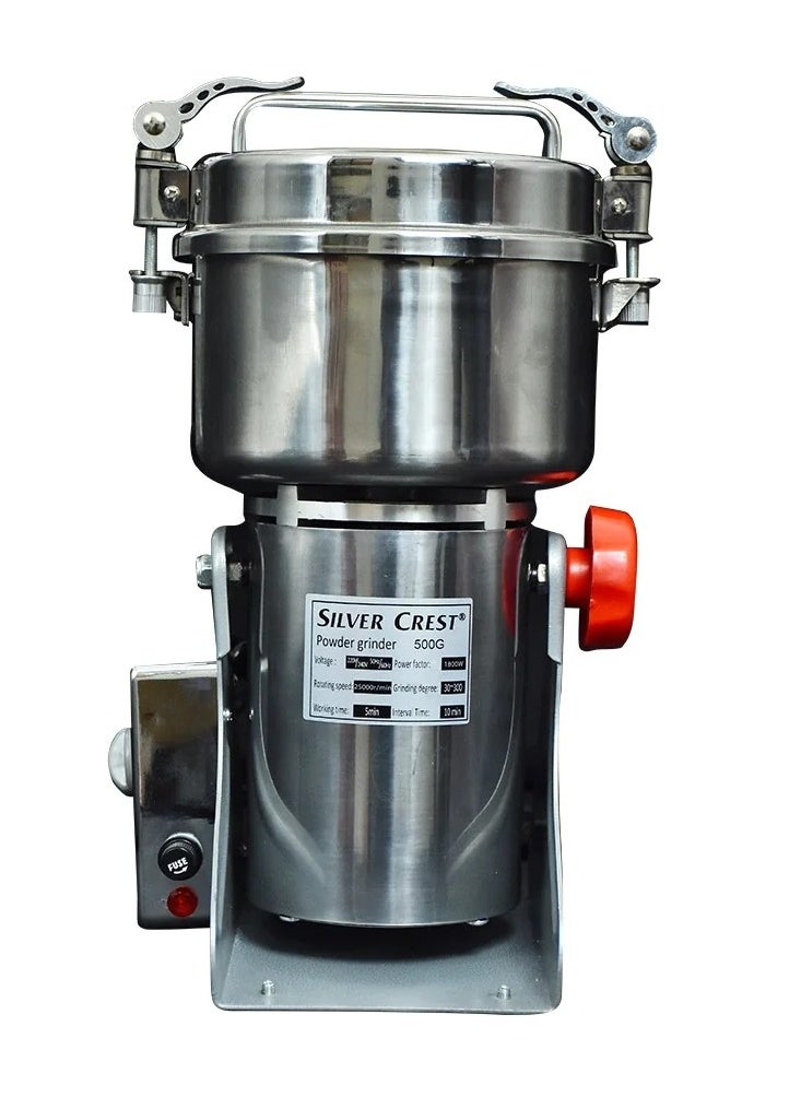 Silver Crest 500g Powder Grinder - High-Performance Copper Motor