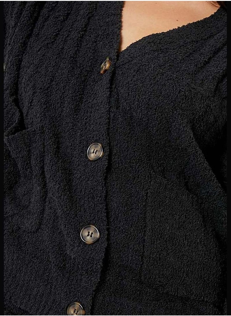 Cable-Knit Chenille Lounge Cardigan