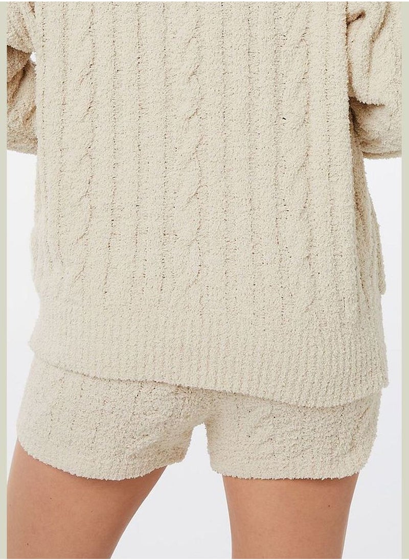 Cable-Knit Chenille Lounge Cardigan