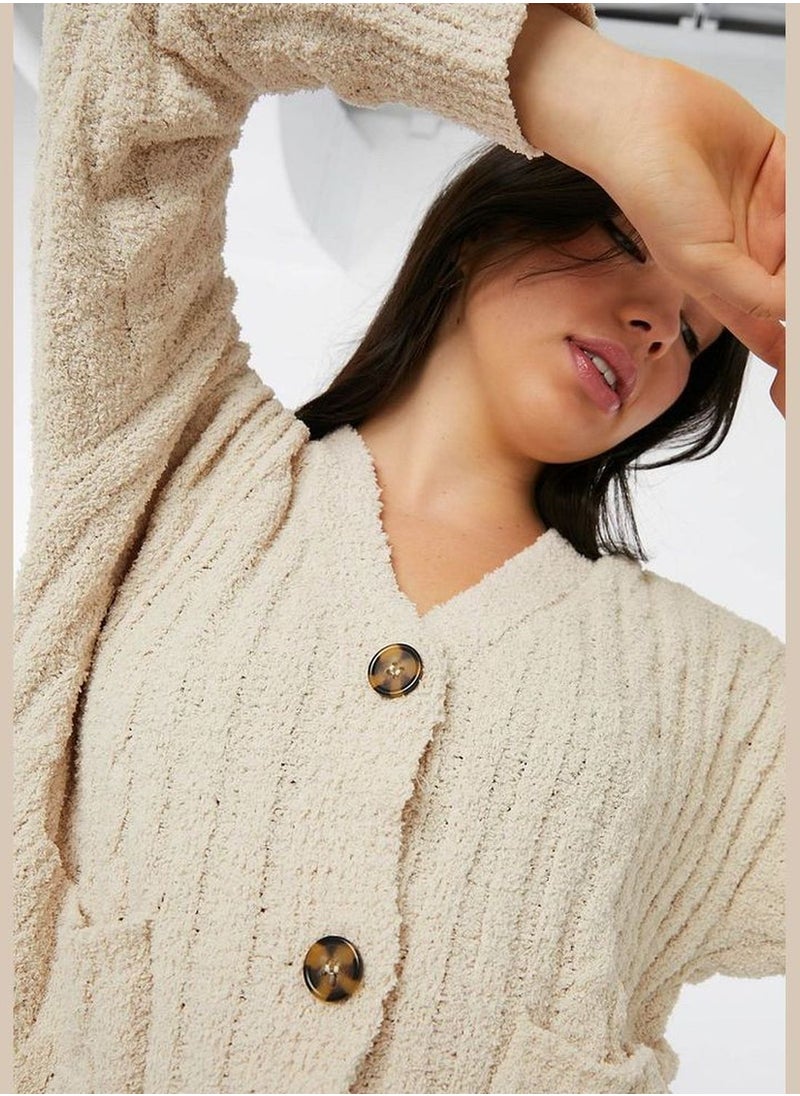 Cable-Knit Chenille Lounge Cardigan