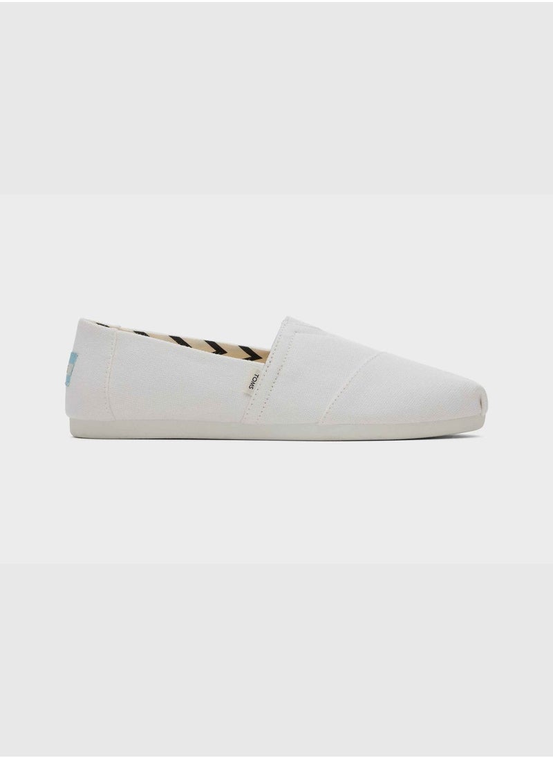 Alpargata White Recycled Canvas Slip-On Shoes